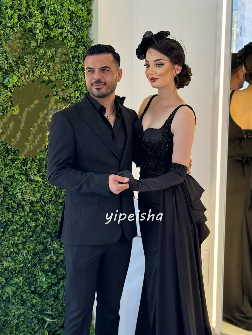 Customized Modern Style Classic Beading Ruched Mermaid Spaghetti strap Long Dresses Bespoke Occasion Dresses Sizes Available