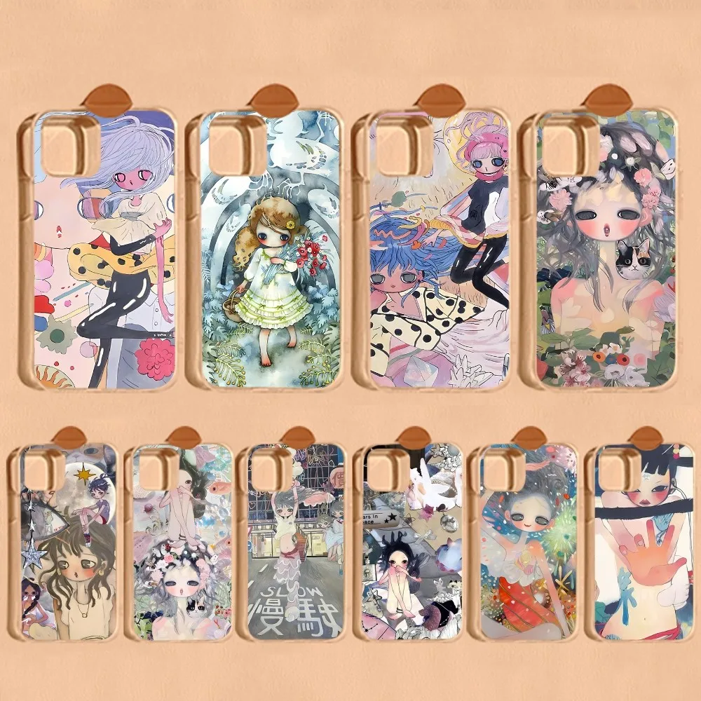 Aya Takano Telefoon Hoesje Voor Iphone 15 14 13 12 Mini 11 Pro Xs Max Xr Se 6 7 8 Plus Zachte Siliconen Hoes