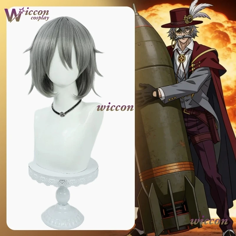 Peluca de Cosplay de Anime Jack The Ripper Shuumatsu No Valkyrie: Record of Ragnarok, pelucas sintéticas resistentes al calor para Halloween