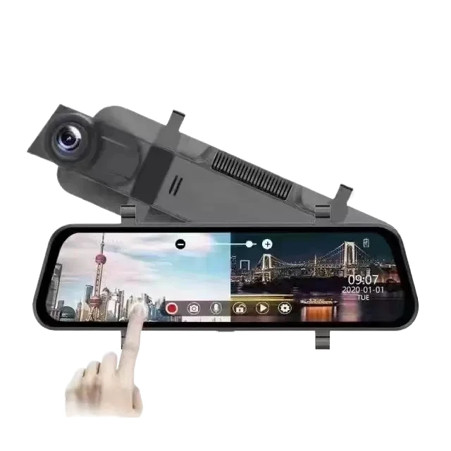 

The Car Camera Features High Definition 4K Night Vision Recording Dual Lens Dvr And Front And Rearview Mirrors