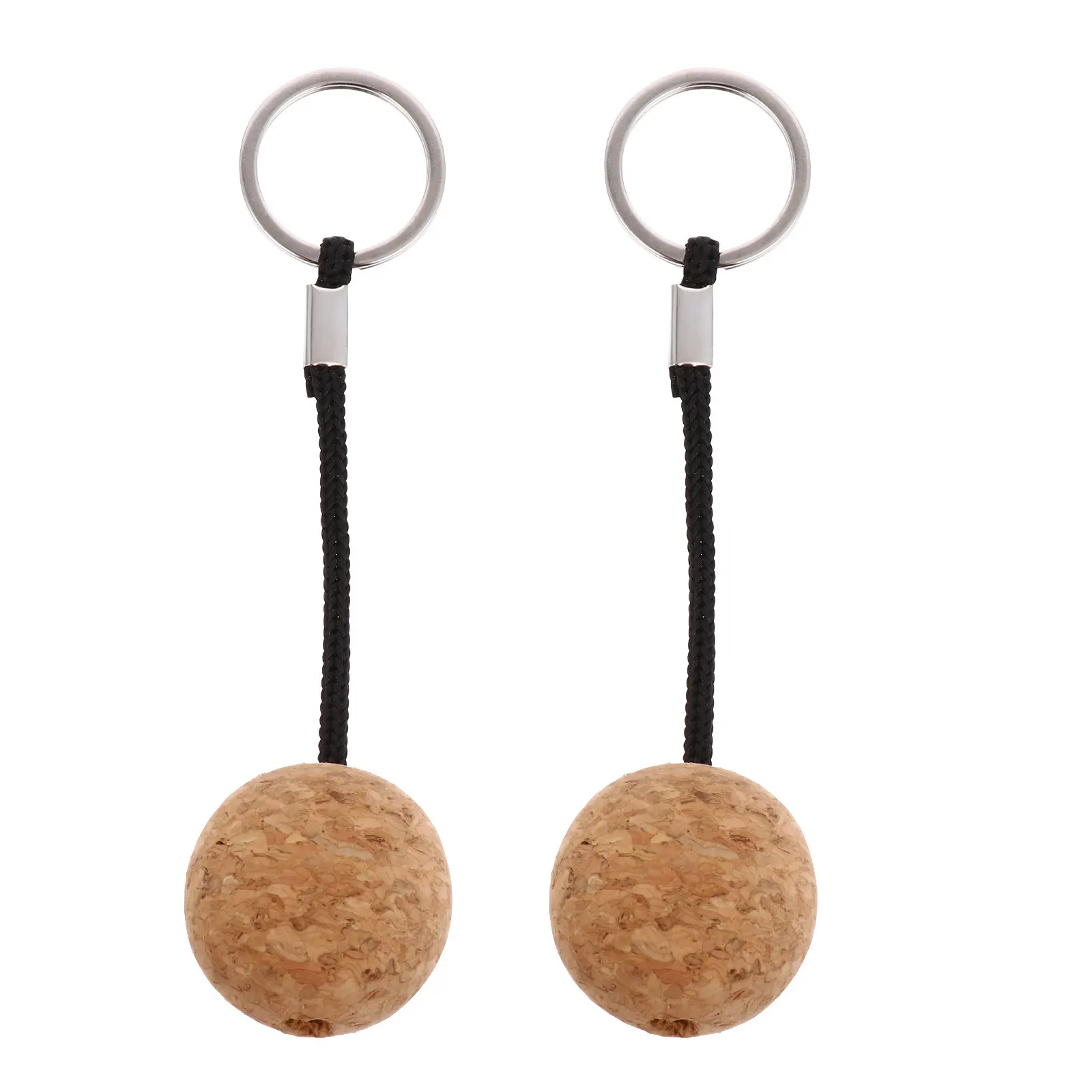 Floating Cork Ball Keychain 2 Pack Buoyant Key Rings for Boating Kayaking Sailing Fishing Water Sports