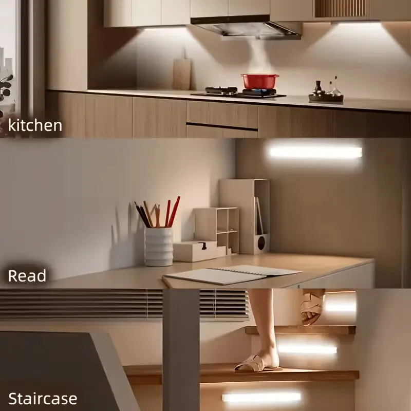 Wireless Motion Activated LED Night Light Energy Efficient Backlit Lamp for Safety Lighting Stairs Bedroom Household