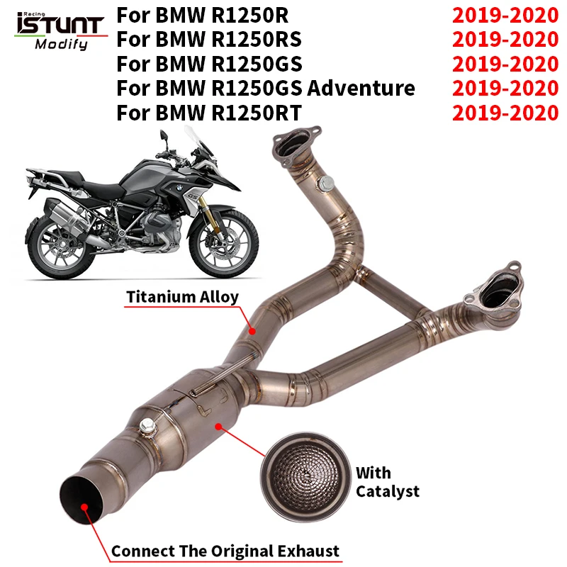 Titanium Alloy Front Link Pipe Full System Motorcycle Exhaust Escape Slip On For BMW R1250 R 1250 R RS RT GS Adventure 2019 2020