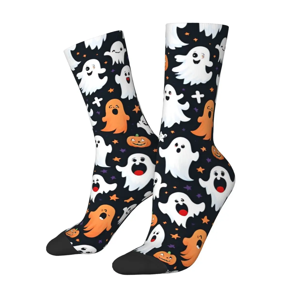 Halloween Pumpkins Ghost Brat (2) Socks Retro Stockings Women Men Soft Breathable Climbing Socks Winter Design Anti-Slip Socks