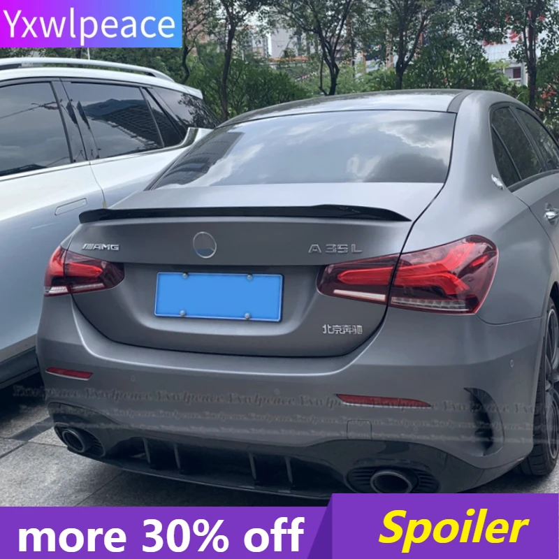 

For Mercedes Benz W177 AMG Line Sedan A180 A200 A220 A160 A250 A35 2019 2010 2021 2022 Rear Spoiler ABS Rear Trunk Lip Wing