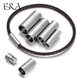 Stainless Steel Magnetic Clasp Hole 2-8mm Leather Cord Clasps Magnet Buckle DIY Bracelet Supplies Jewelry Making Components