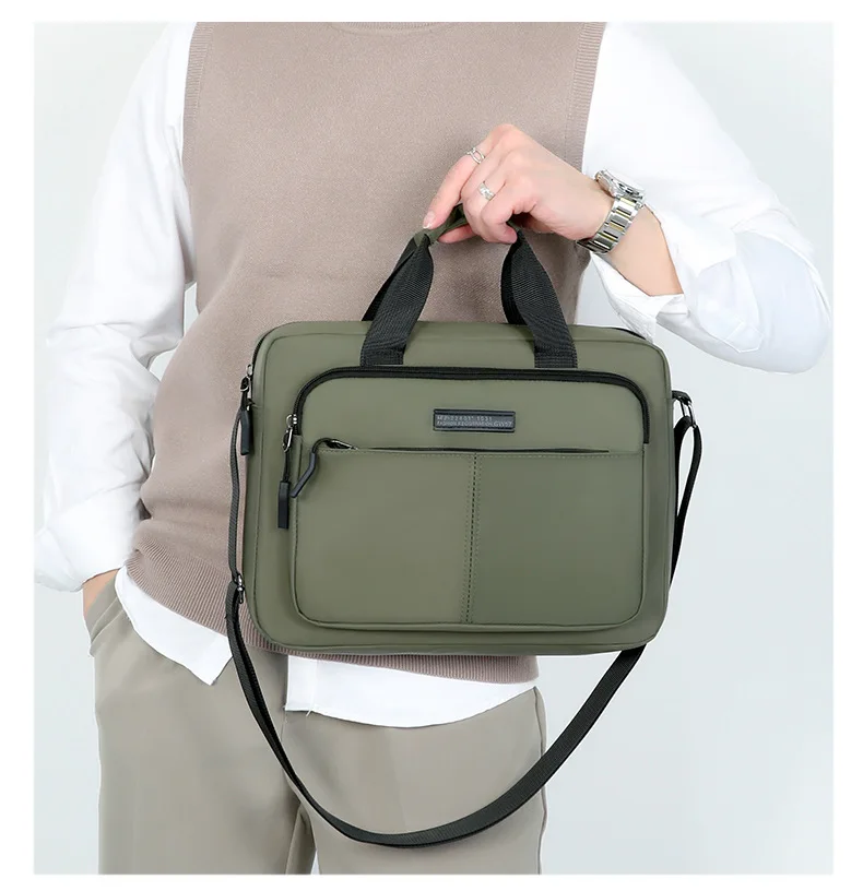 New Men's Large-capacity Horizontal Shoulder Bag Messenger Bag Briefcase Multifunctional Simple A4 Book Handbag Business Bag 가방