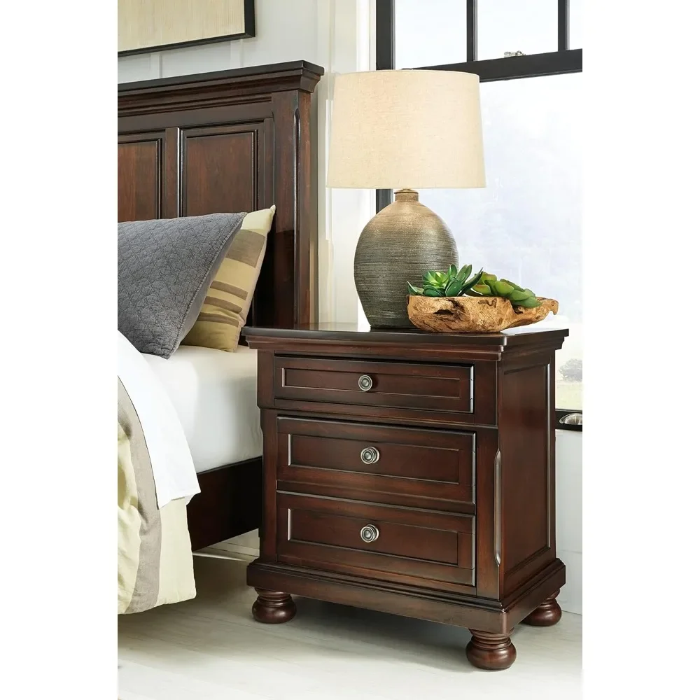 Porter Classic 2 Drawer Nightstand with Dovetail and Ball-bearing Construction, Dark Brown