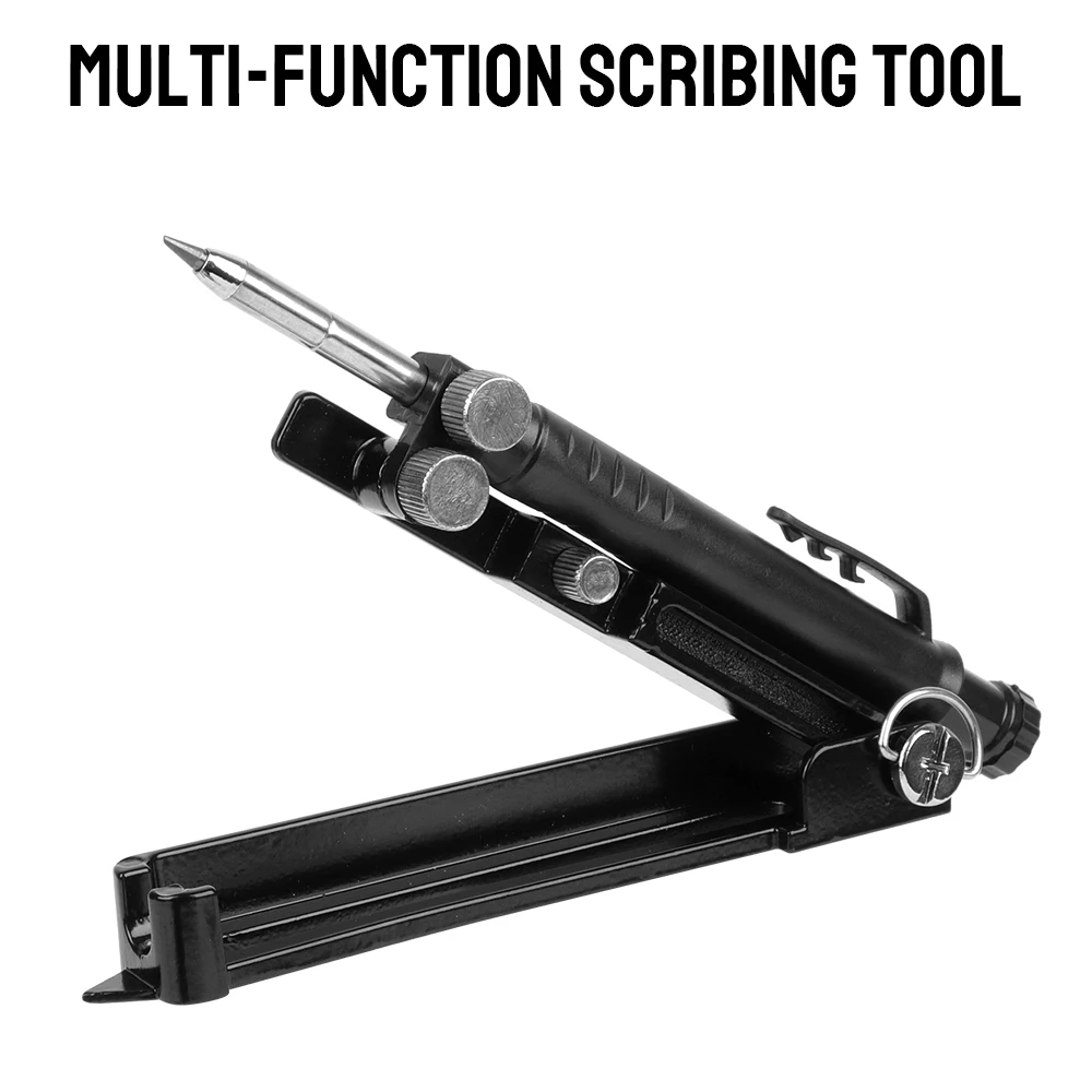 

DIY Woodworking Scribing Tool Aluminum Alloy Adjustable Contour Gauge Scribe Compass Tool Multi-function Profile Scribing Ruler