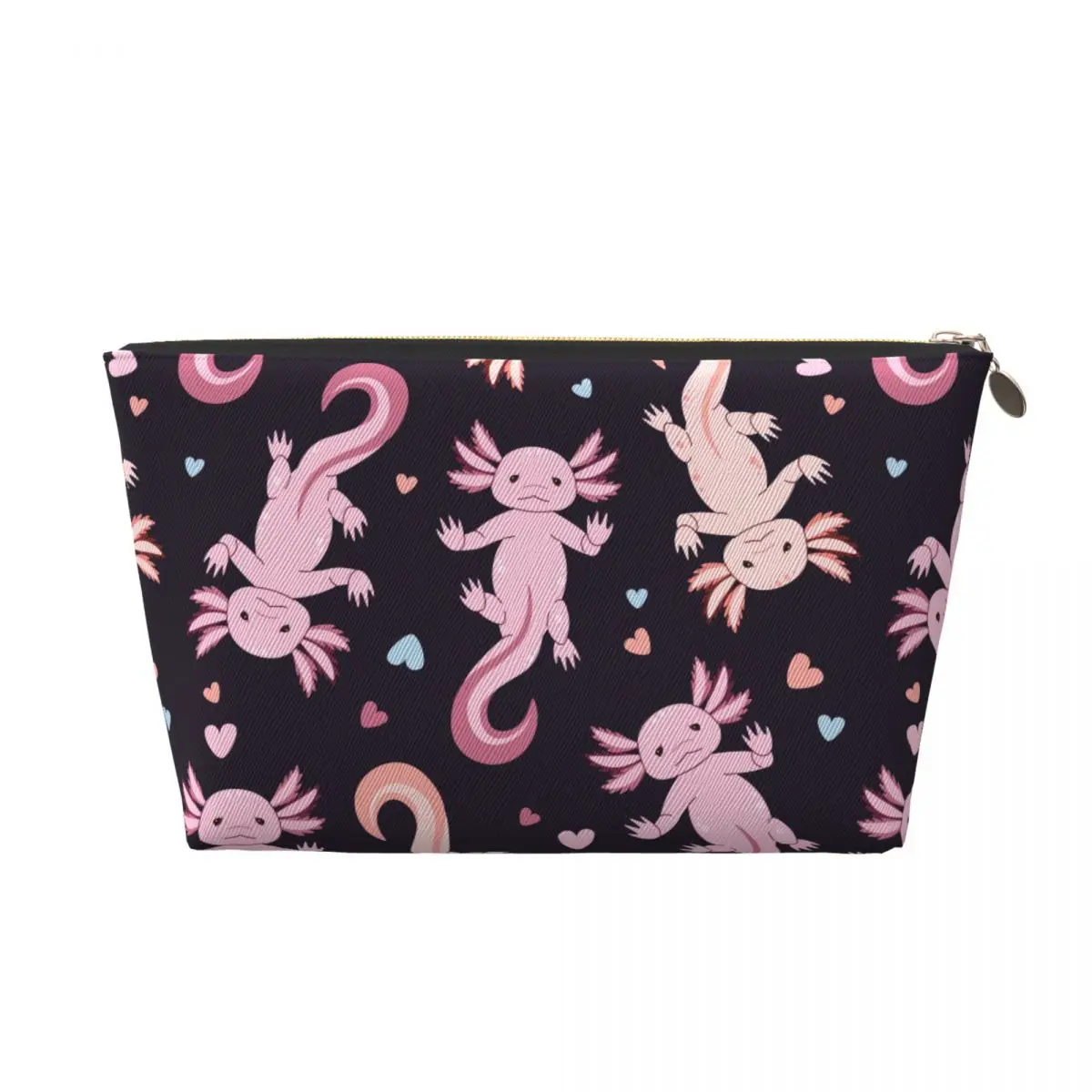 Custom Cute Salamander Animal Axolotls Toiletry Bag for Women Makeup Cosmetic Organizer Ladies Beauty Storage Dopp Kit Case