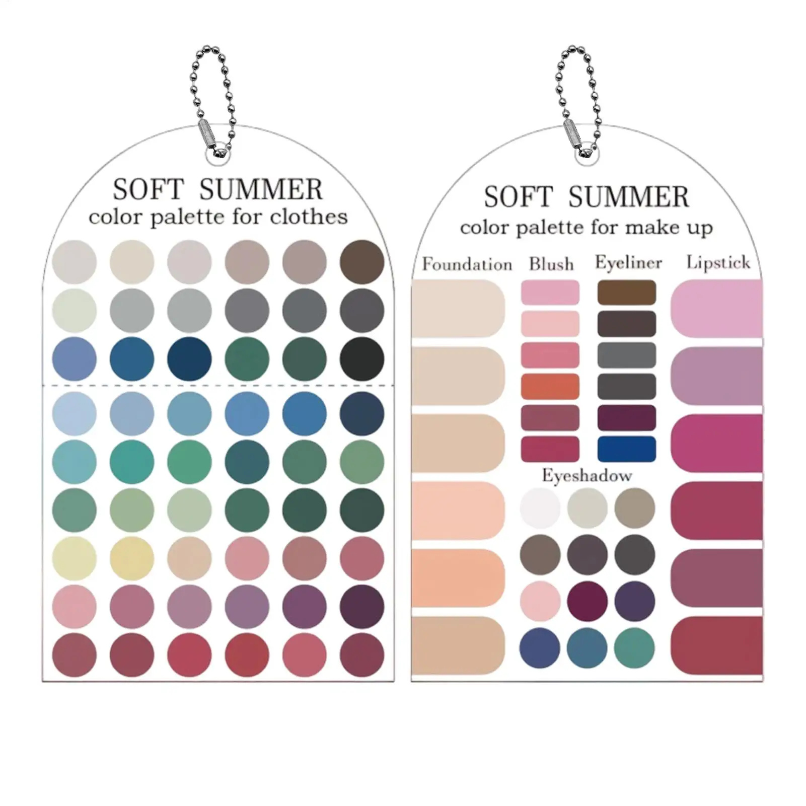 2pc Color Analysis Template Cards Double Sided Acrylic Matching Guide Portable Color Wheel Outfit Makeup Shopping Tool
