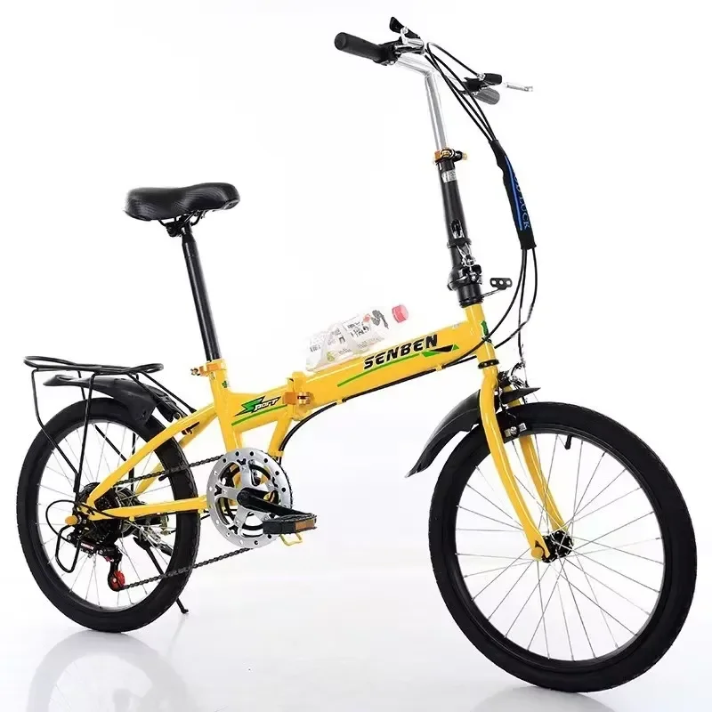 20-Inch folding variable speed bicycle Ultra-light portable recreational bicycle Hard front fork for adult students; factory