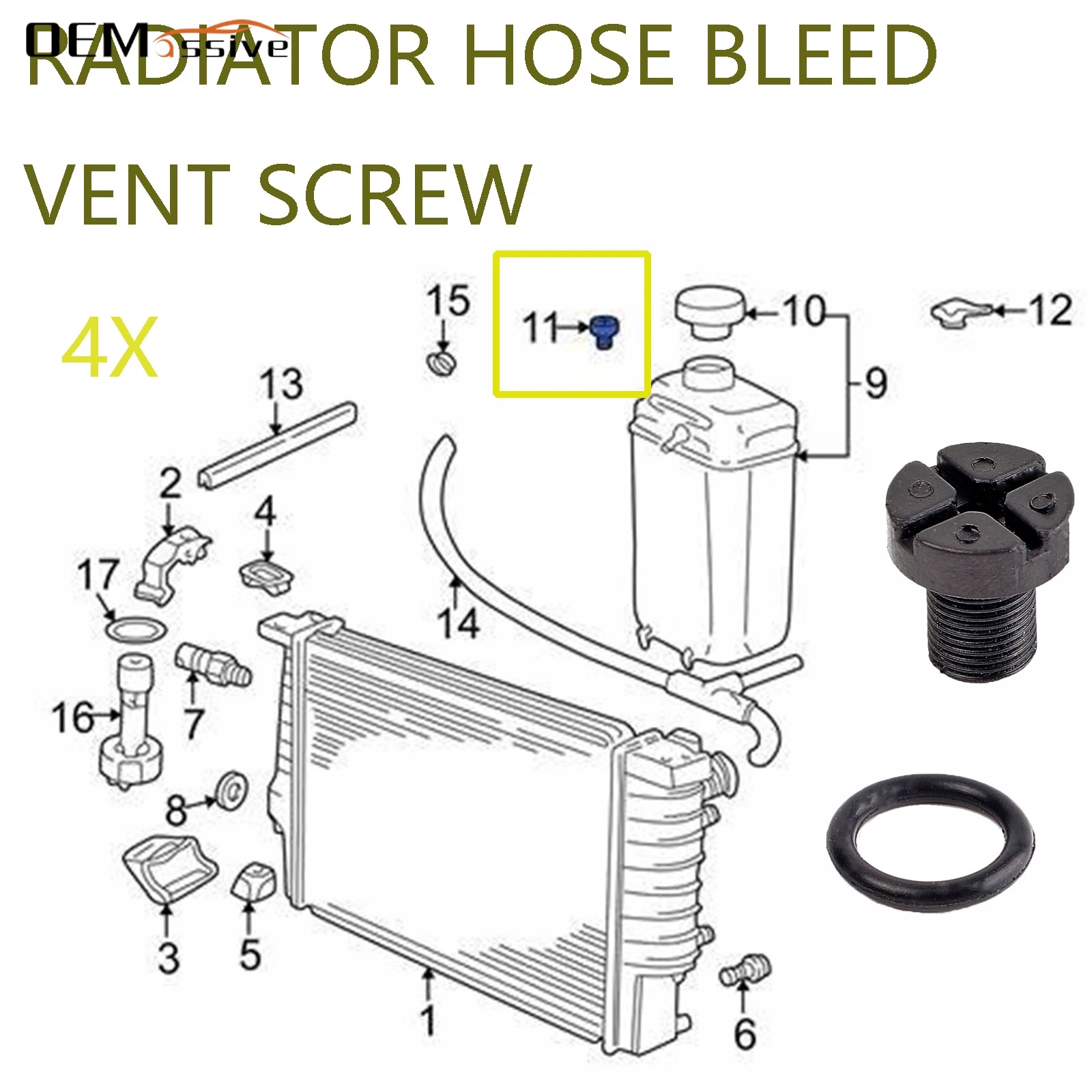 RADIATOR HOSE BLEED VENT SCREW PLUG BLEEDING Coolant for BMW 1 2 3 4 5 6 7 series E30 E31 E34 E36 E38 E39 E46 E53 E83 E85