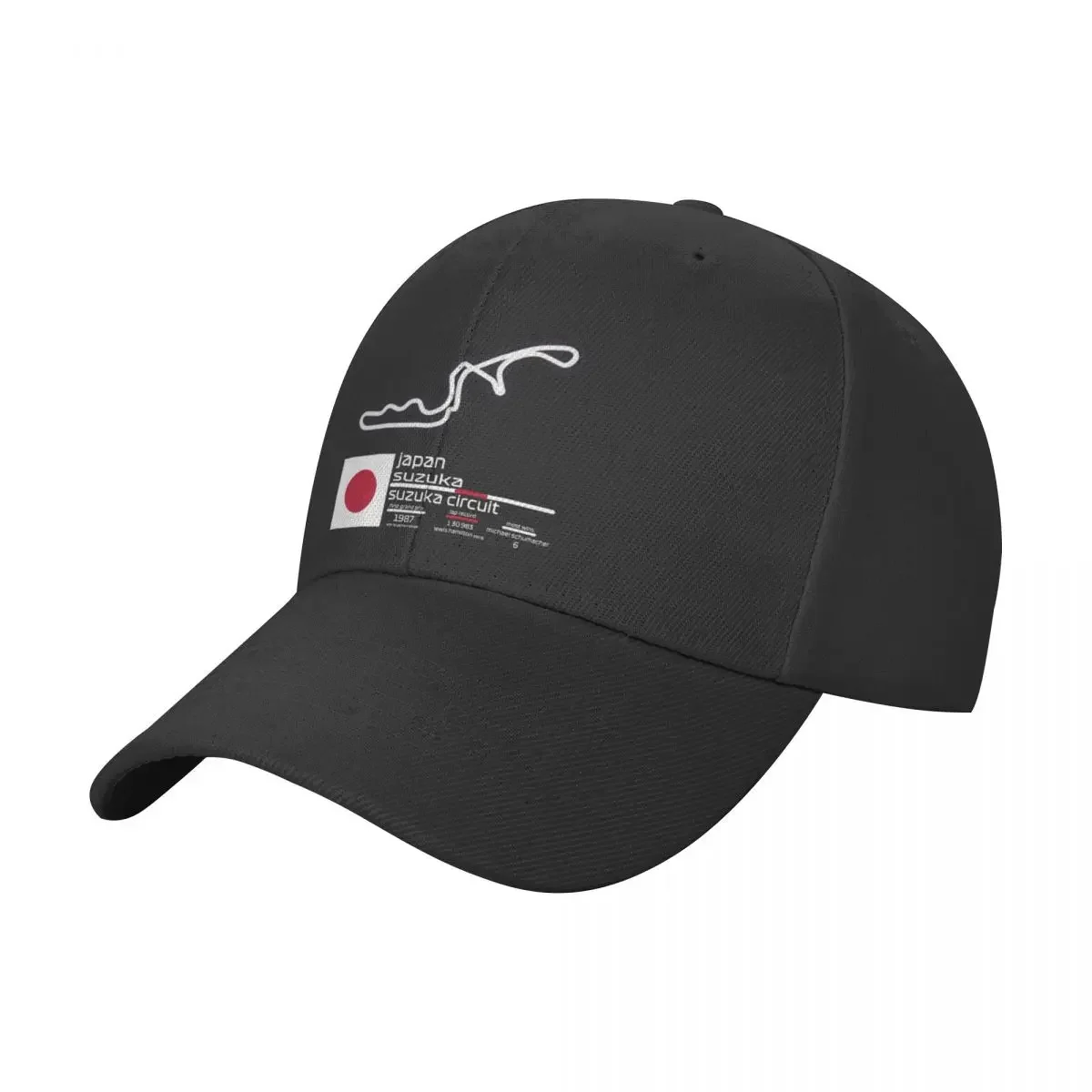 Suzuka Circuit F1 Records Baseball Cap Beach Outing Big Size Hat Custom Cap black For Girls Men's