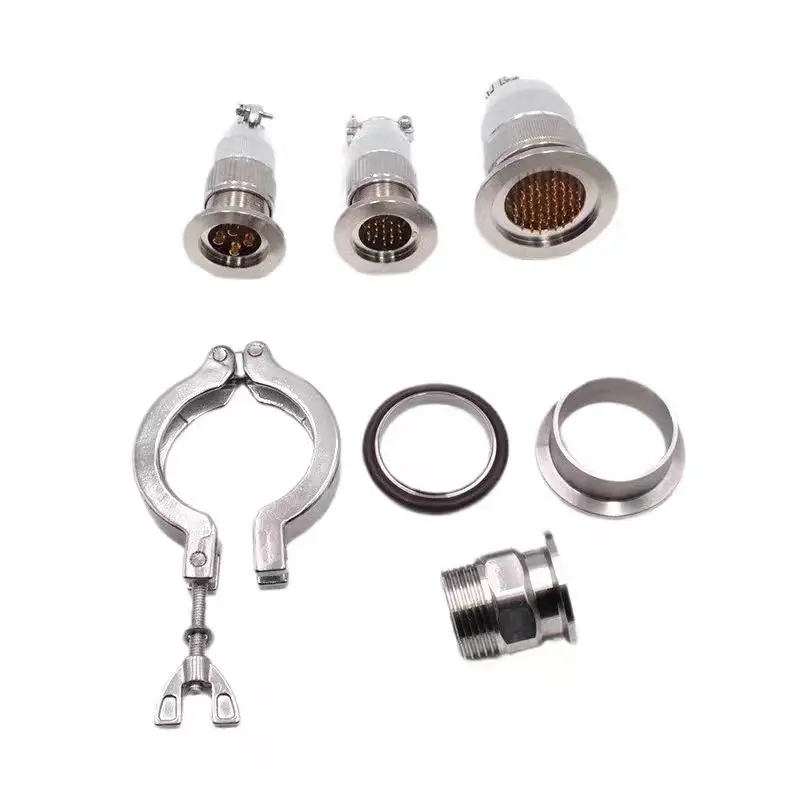 KF16 KF25 KF40 High Vacuum Hermetic Connector Multi-pin Glass-to-Metal Seal Stainless Steel Vacuum Feedthrough Customizable