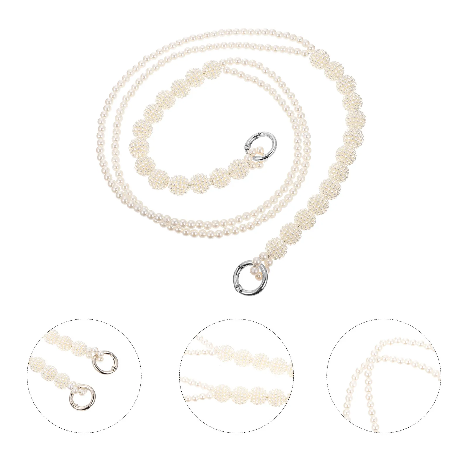 

1Pcs Fashion Pearl Chain Bag Strap Replacement for Handbag Purse Clutch DIY Craft Supply Stylish Bag Decor Accessories