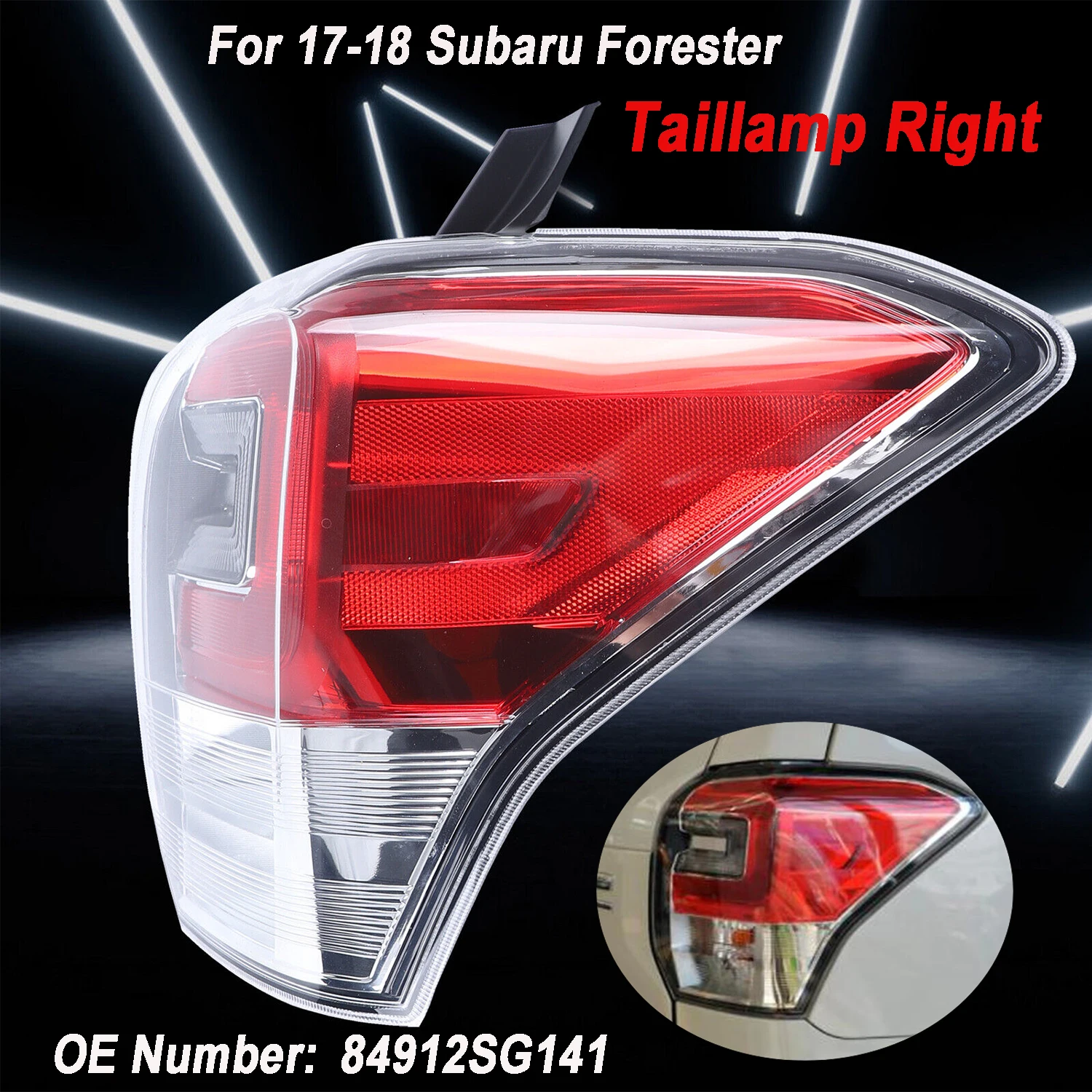 Passenger Side Tail Light Assembly Right Side Outer Rear Lamp Durable Fits For 2017 2018 Subaru Forester 2.0L/2.5L RH New