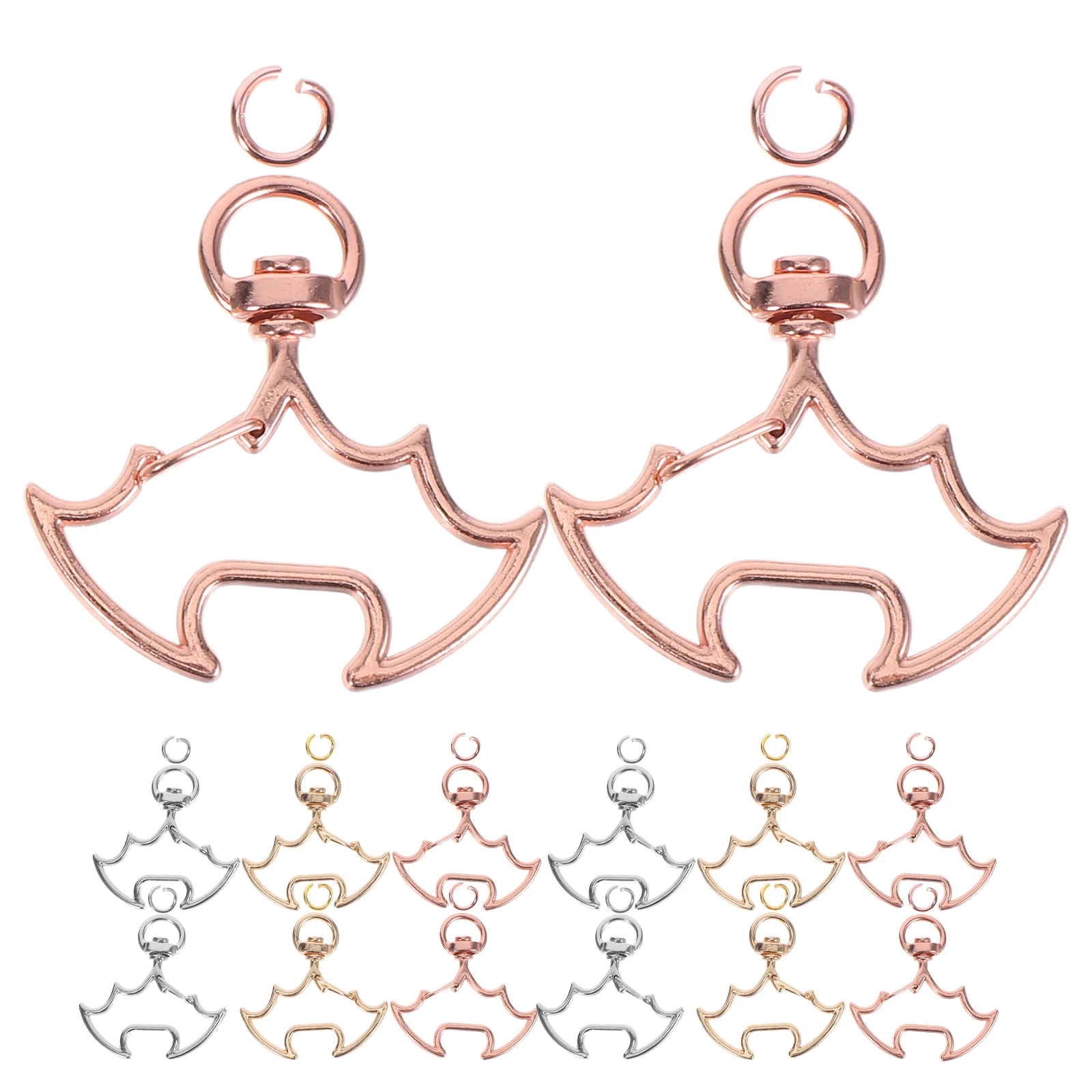 

30pcs Bat Keychain Swivel Clasp Spring Clips Rings Making Supplies Metal Lightweight Durable No Fading DIY Accessories