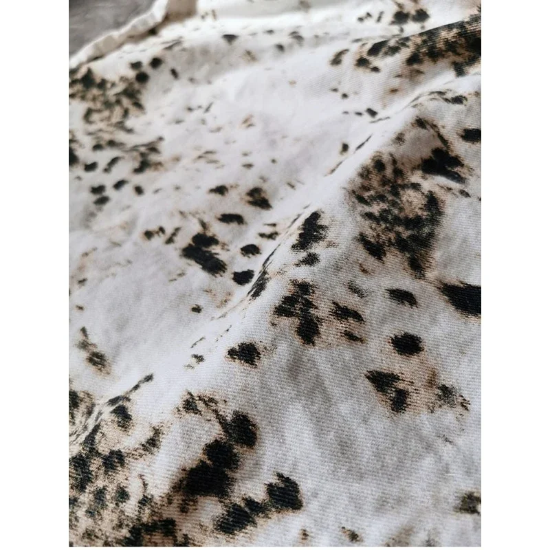 Cotton white leopard print fabric animal element jacket pillow tablecloth designer fabric