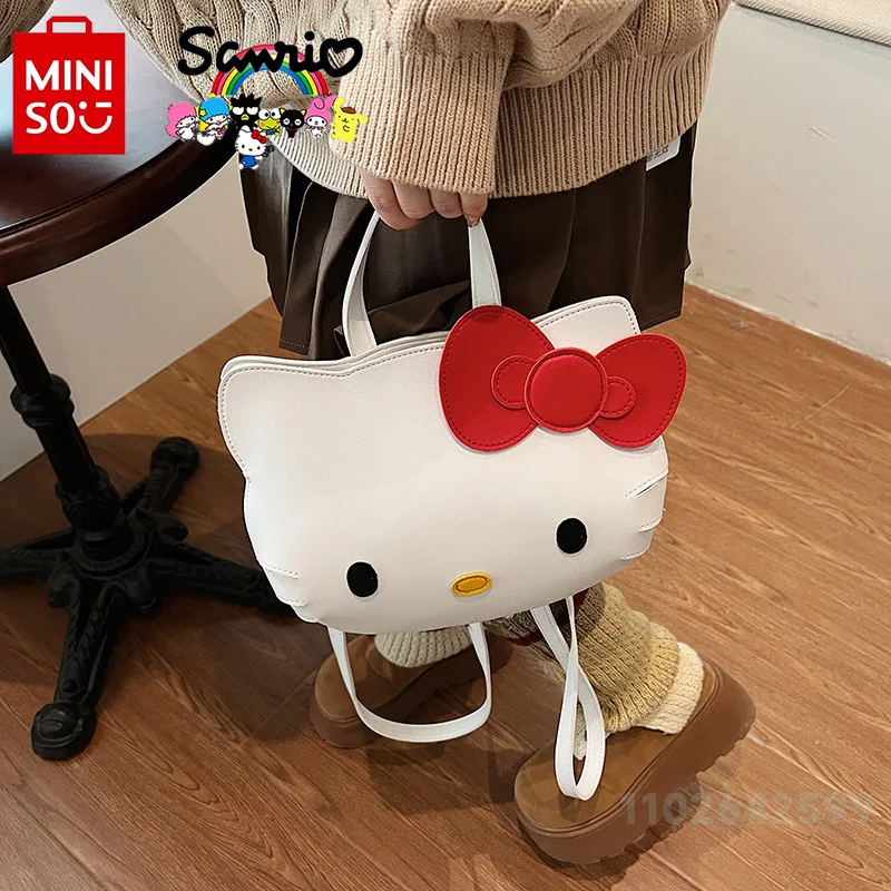 Hello Kitty New Women's Handbag Fashion High Quality Women's Shoulder Bag Cartoon Three Dimensional Large Capacity Shoulder Bag