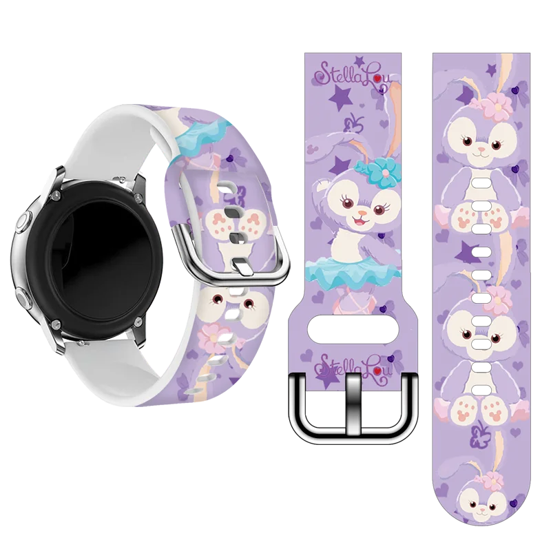 

Disney Cute Duffy Series Print Strap for Samsung Galaxy Watch 7/6/5/4, 20mm Universal Band Fits 40mm 44mm Xiaomi Huawei Amazfit