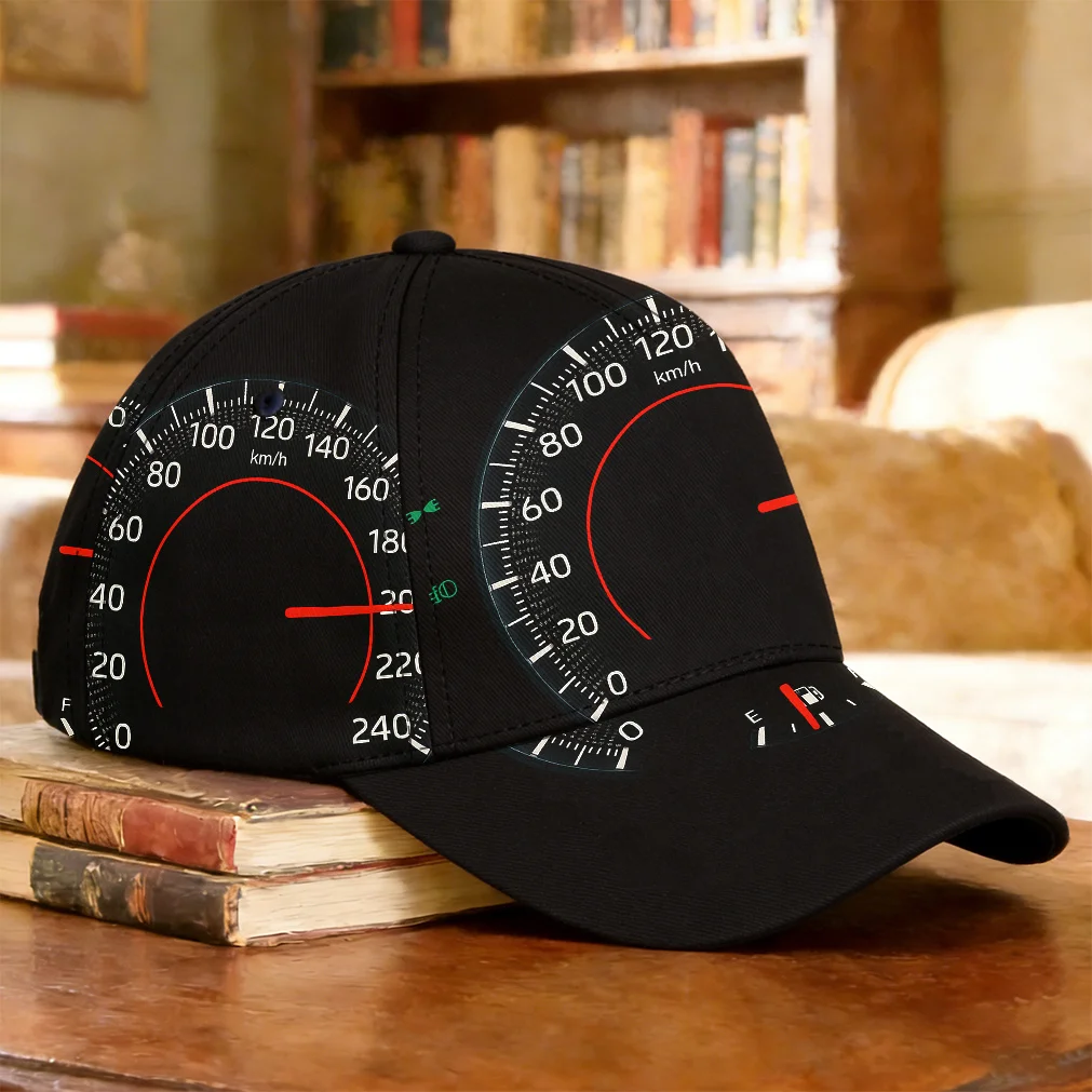 Speedometer Needle Print Pattern Baseball Cap Birthday Gift Breathable Curved Brim Cap Urban Cap Skateboarding Versatile