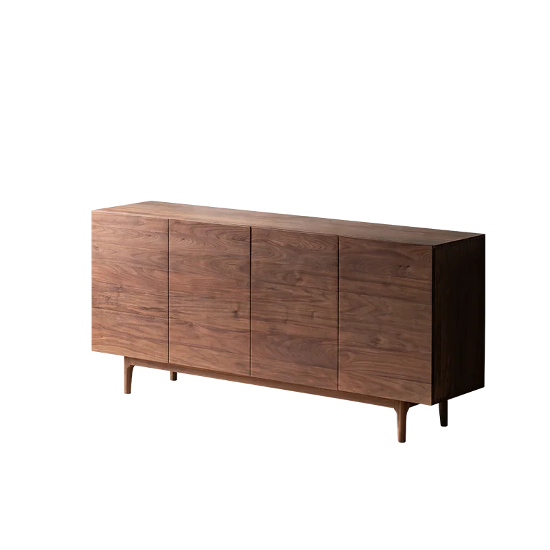 

North American black walnut solid wood dining side cabinet, modern simple living room storage locker