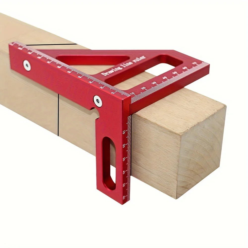 1/2pc Carpenter Square Protractor and Center Scribe Gauge - Aluminum Center Finder Miter Triangle Ruler T-Type Scriber