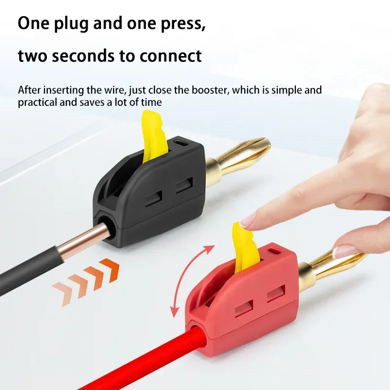 Portable 32A 4mm Banana Plug Solderless Quick Connect High Current Gold-Plated Banana Connectors Audio Copper Speakers Amplifier