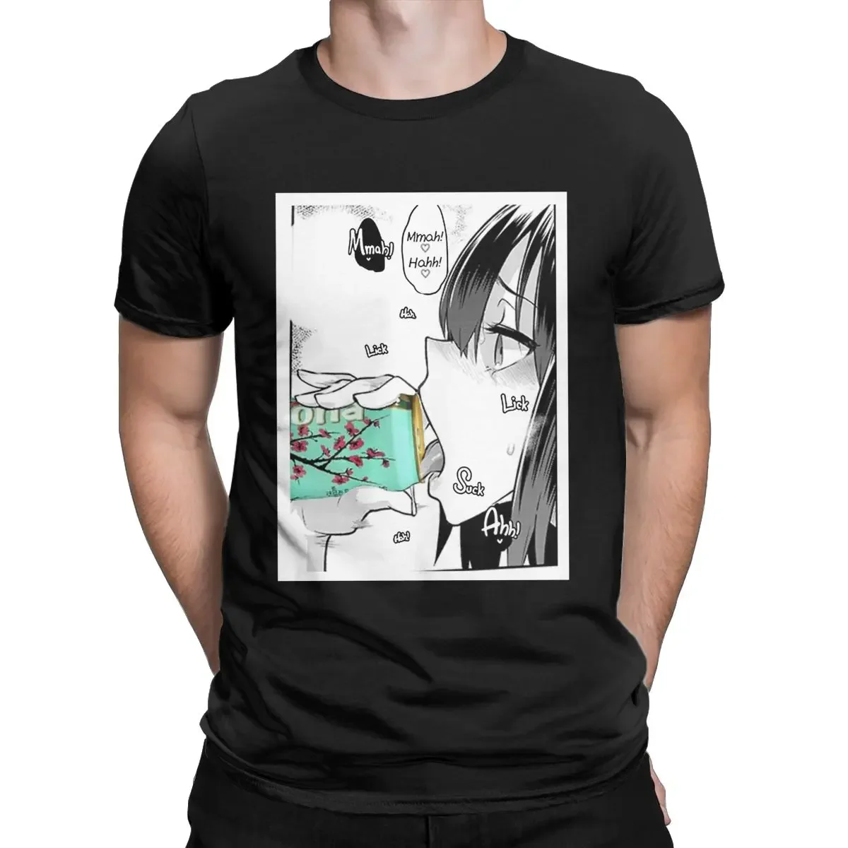 man Saki Yoshida Drinking Arizona Tea Premium Hentai T Shirts 2024 new Japanese manga anime T-Shirt Pure Cotton Printed Clothing