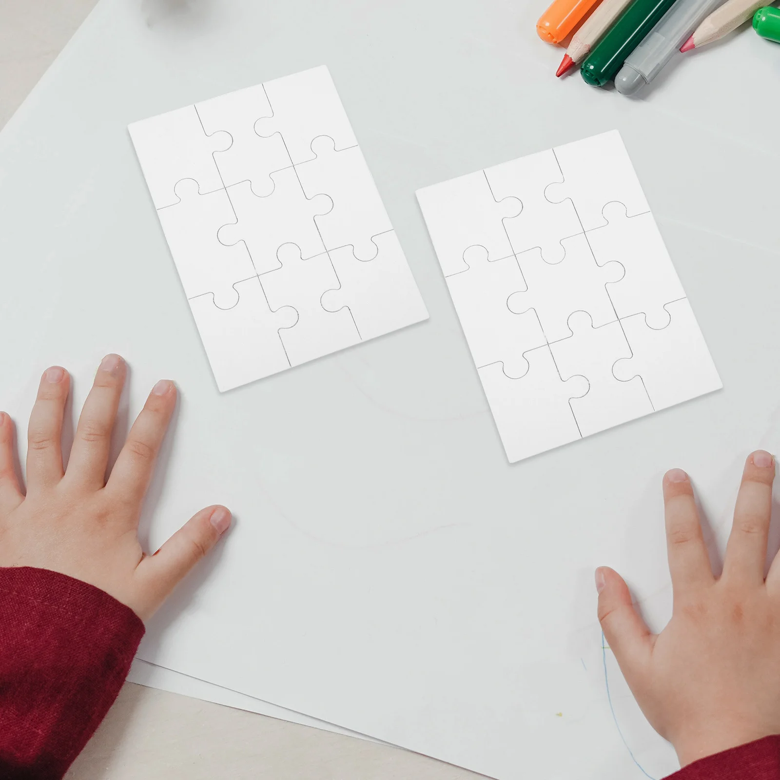 Rompecabezas en blanco Diy dibujo rompecabezas para colorear rompecabezas de madera piezas de rompecabezas juego de actividades artesanales para niños juego educativo