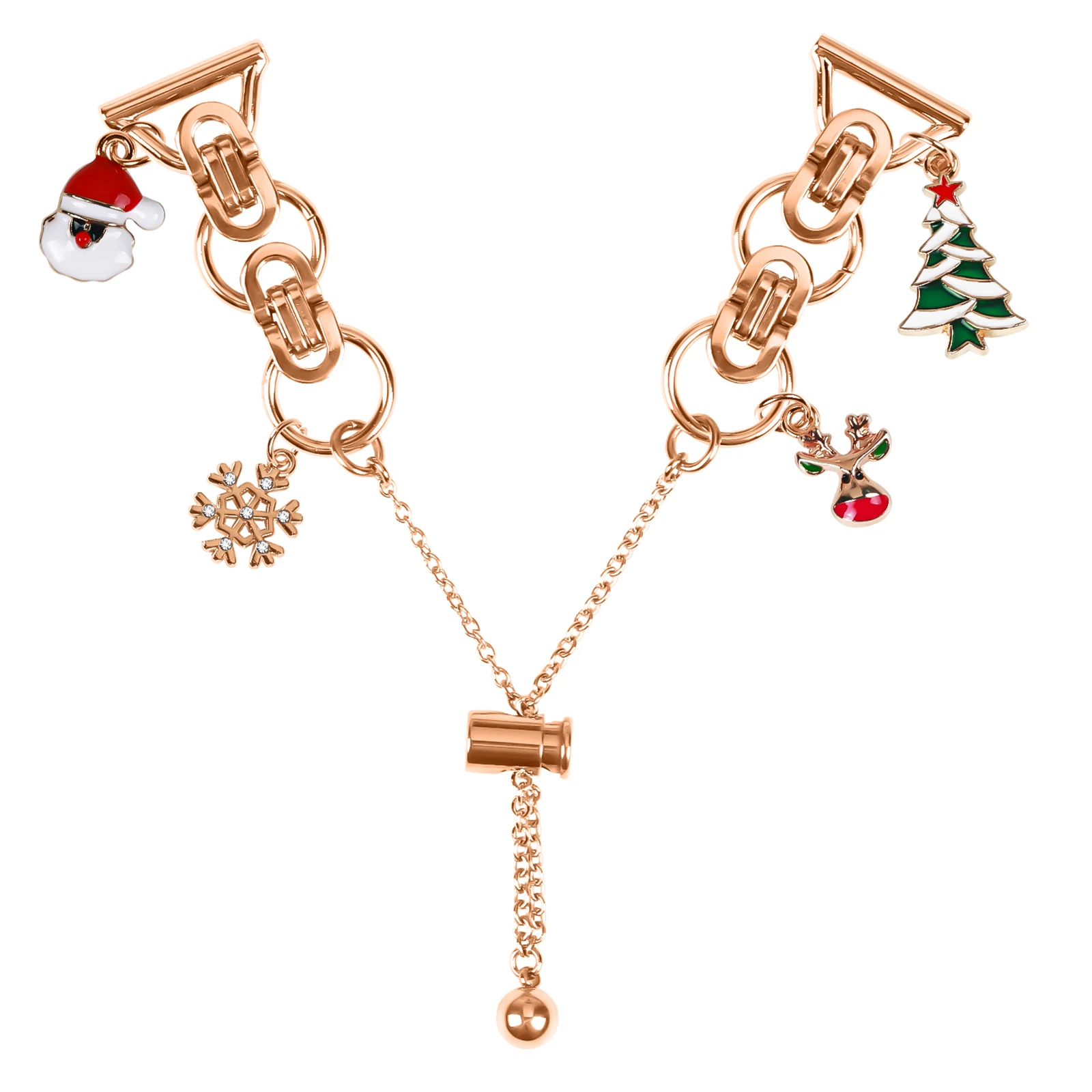 

For Huami Amazfit GTS 3 Electroplated Metal Alloy Band Single Loop Chain Bracelet Strap - Rose Gold / Xmas