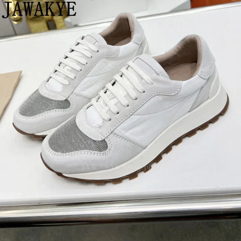 

Spring Hot Sale Famous Flat Sneakers Shoes Woman's Quality Breathable Lace-Up Casual Brand Shoes Luxury Comfort Run Shoes Mujer