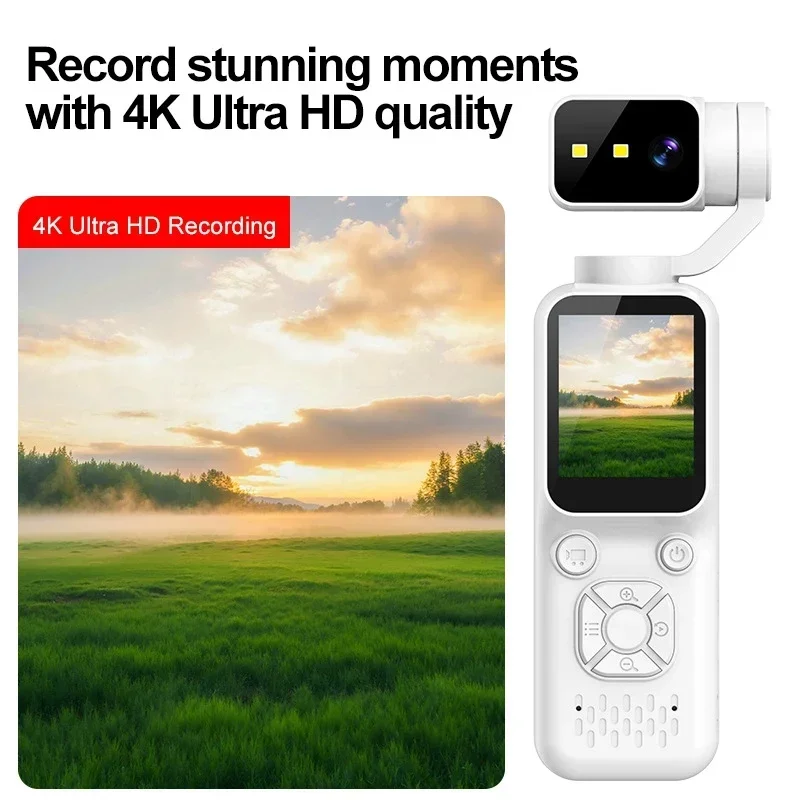 Lenovo Handheld Pocket Action Camera Rotating Lens and Screen Image Stabilization Photo Video Recording Wi-Fi Transfer to Phone
