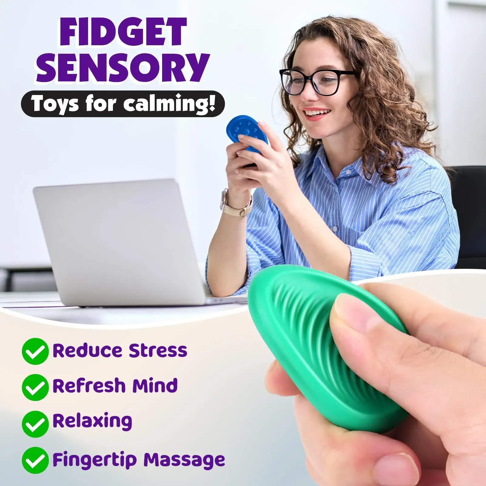 Fidget Toys – pierre sensorielle en Silicone pour adultes, paquet de 6, texturée pour l'autisme et les enfants, apaisant, anti-Stress, cadeaux pour enfants