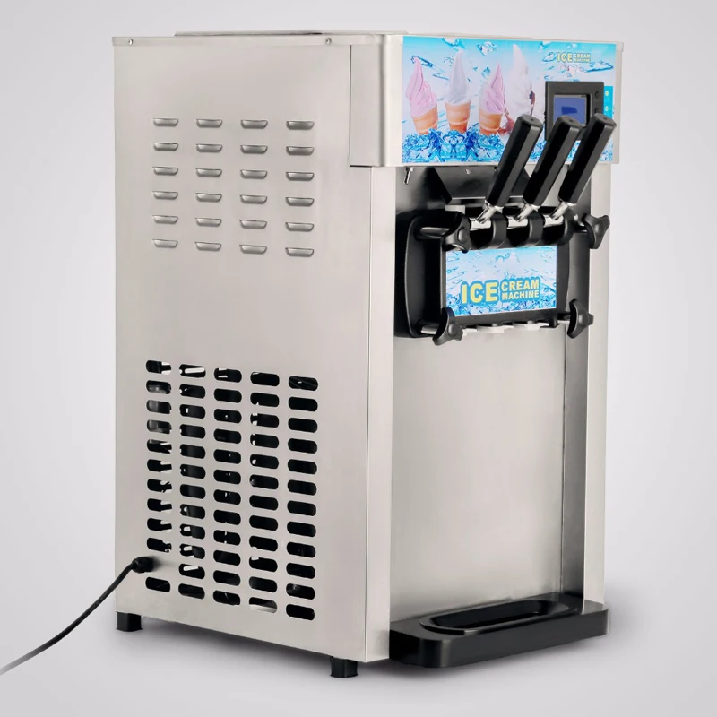 110V 220V Three Flavor Desktop Ice Cream Machine Price Commercial Soft Hard Dual Use Ice Cream Machine