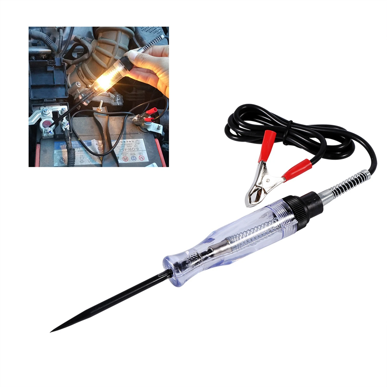 

Car Voltage Circuit Tester Auto 6V 12V 24V Car Truck Voltage Circuit Tester Car Test VoltMet Long Probe Pen Light Bulb