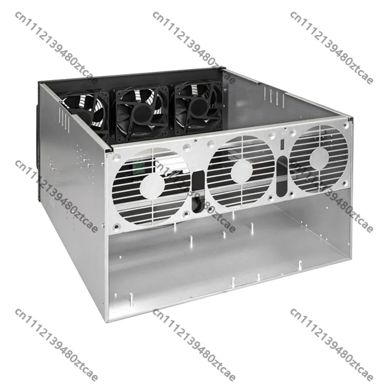 6U Rackmount Chassis 6/8 GPU High Speed Cooling Fans ATX Motherboard Dual Power Slot Industrial Server Case