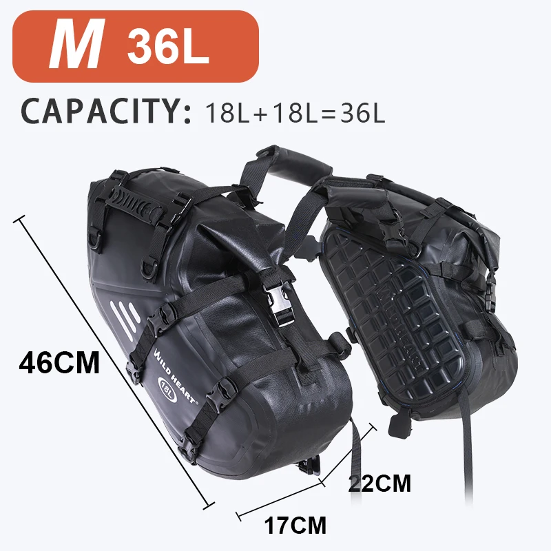 Motortas 100% Waterdicht 24L/36L/50L Grote Capaciteit 2 Stuks Motorfiets Zadel Zijtas Universele Pasvorm Motorfiets Fietstas