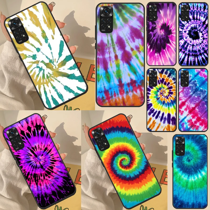 Rainbow Spiral Tie Dye Case For Redmi Note 11 10 Pro Cover For Redmi Note 9 Pro 7 8 10S 11S 9A 9C K50 K40 Gaming