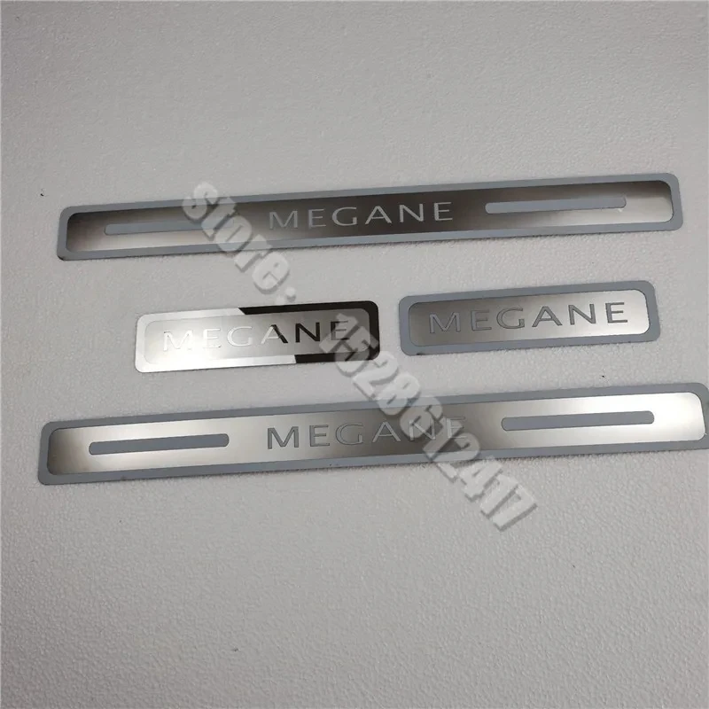 Car Accessories For Renault Megane 2009-2020 2021 2022~2024 Stainless Door Sill Scuff Plate Trim Kick Pedal Protectors  Trim