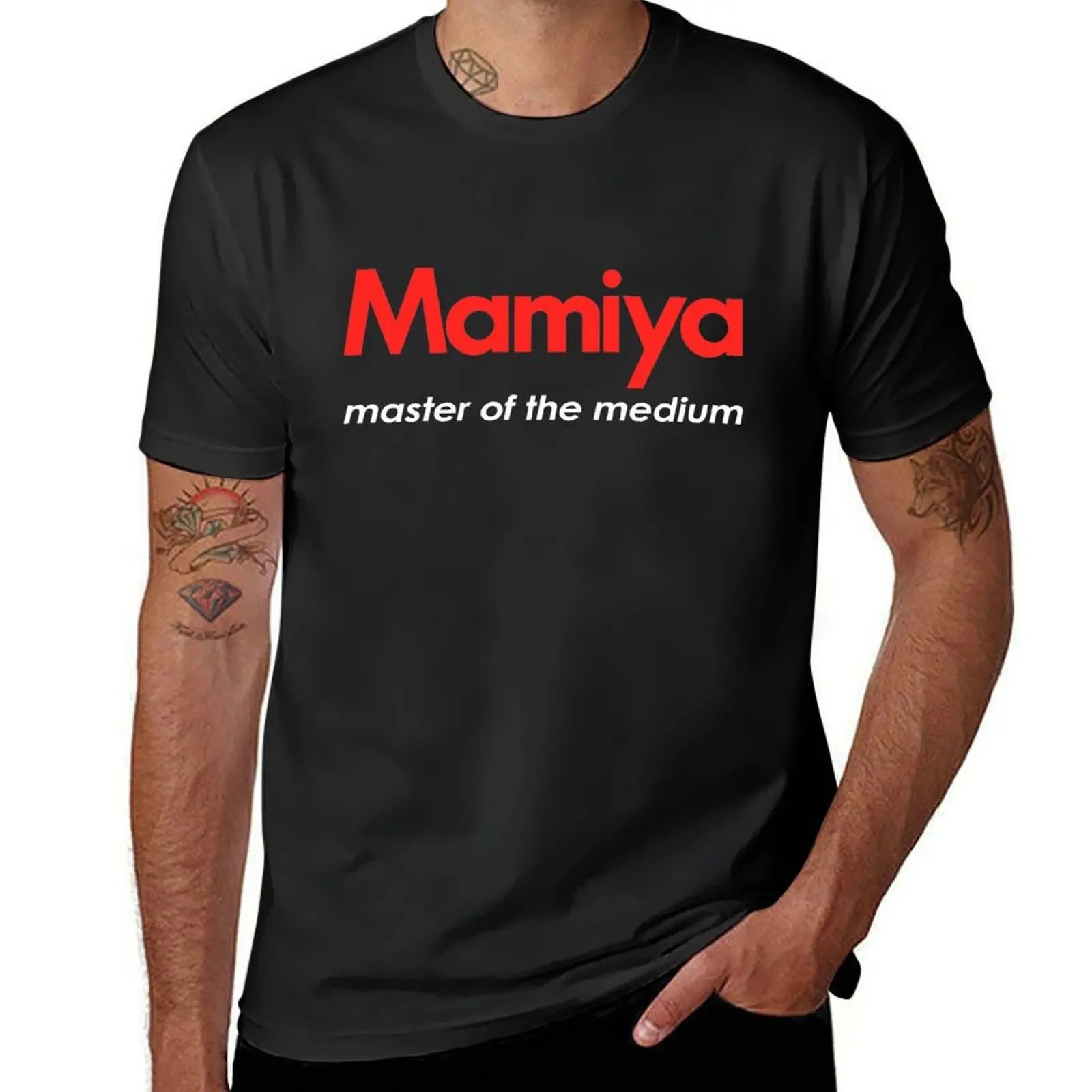 Mamiya Photography Logo T-Shirt Short sleeve tee blanks cute clothes customs T-shirts for men cotton