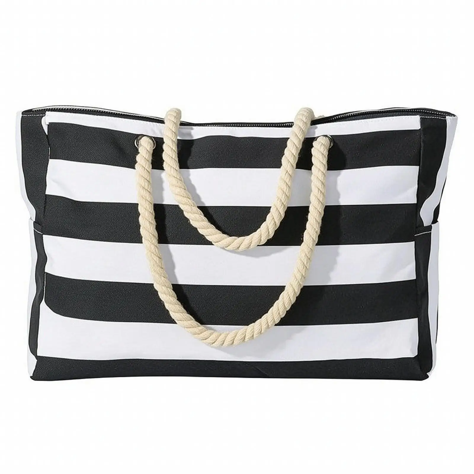 Waterproof Beach Tote for Kids Foldable Spacious Side Pocket Bottle Holder Summer Travel Bag