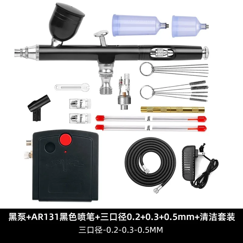 Hot-selling Mini Automatic Stop Double Action Airbrush Air Pump Set Model Spray Paint Nail Art Tattoo