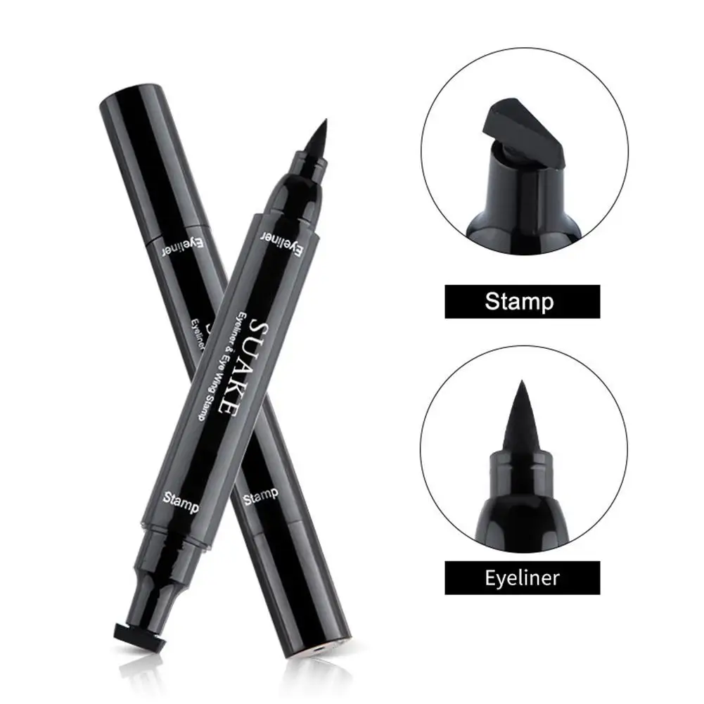 Black Eyeliner Double-ended Quick-drying Triangle Star Liquid Lasting Eyeliner Liner Pen Seal Waterproof Eye Pencil Non-smu M3M7