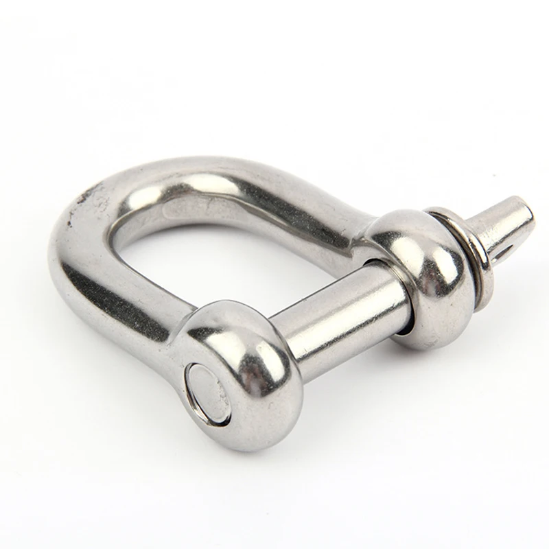 1pcs Stainless Steel D-ring Shackle Buckle Keychain Ring Hook Screw Pin Joint Connecter Bag Strap Clasp Leathercraft Parts