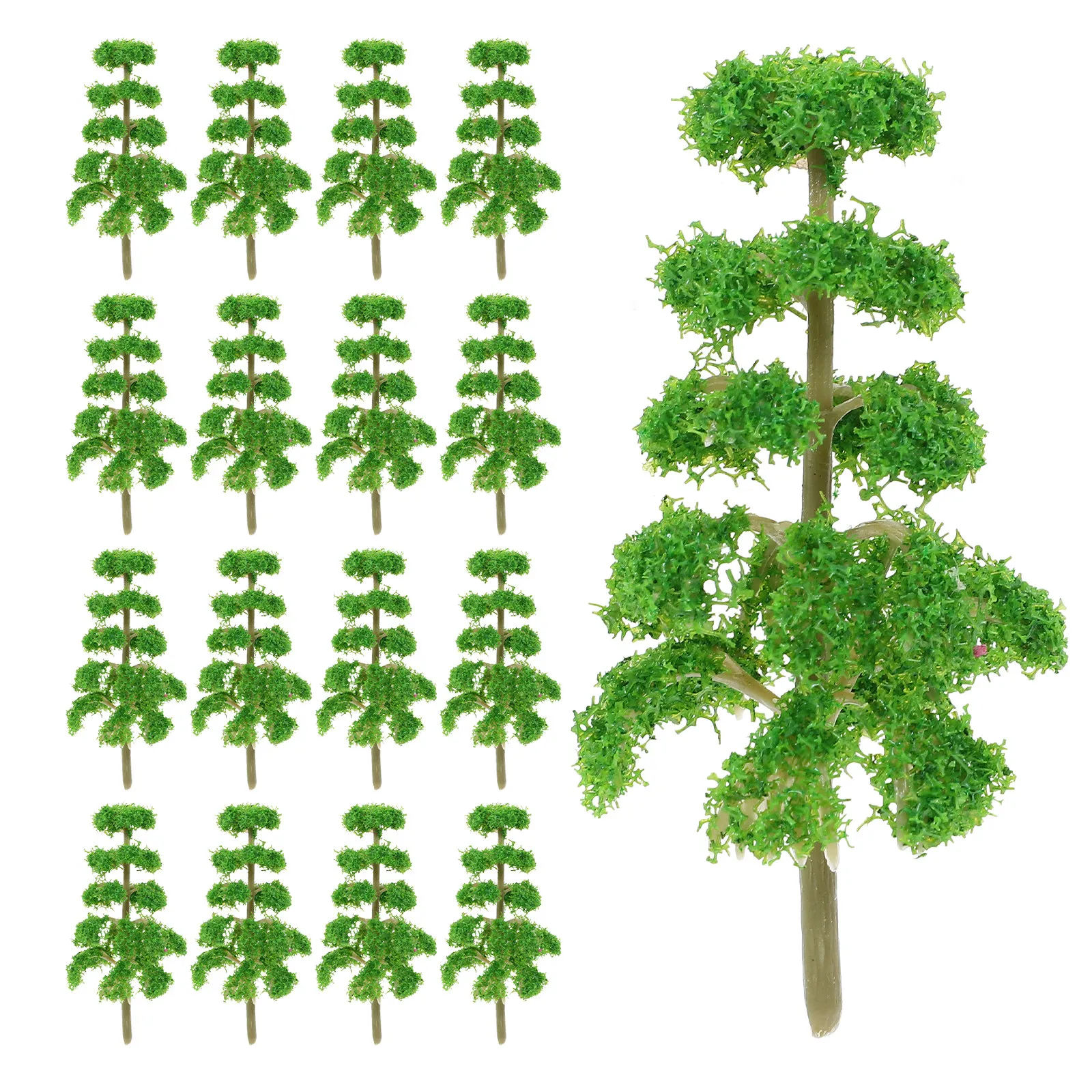 20Pcs Lifelike Miniature Pine Trees Realistic Green Mini Trees for Diorama Scenery Train Layout Craft Decoration Landscape