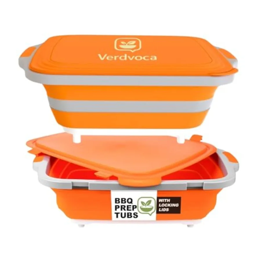 

Kitchen BBQ Tools 2 Pcs 30L Collapsible BBQ Prep Tub Set