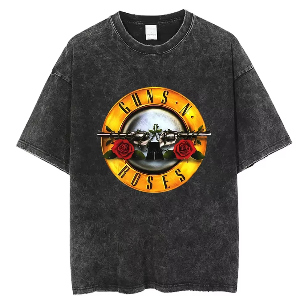 New2026Arrival Mens Clothes Tee Shirt Homme Graphic T-Shirts Men Tshirt for Men Ropa Hombre Guns N Roses Slash 85 Washed Vintage - view 3