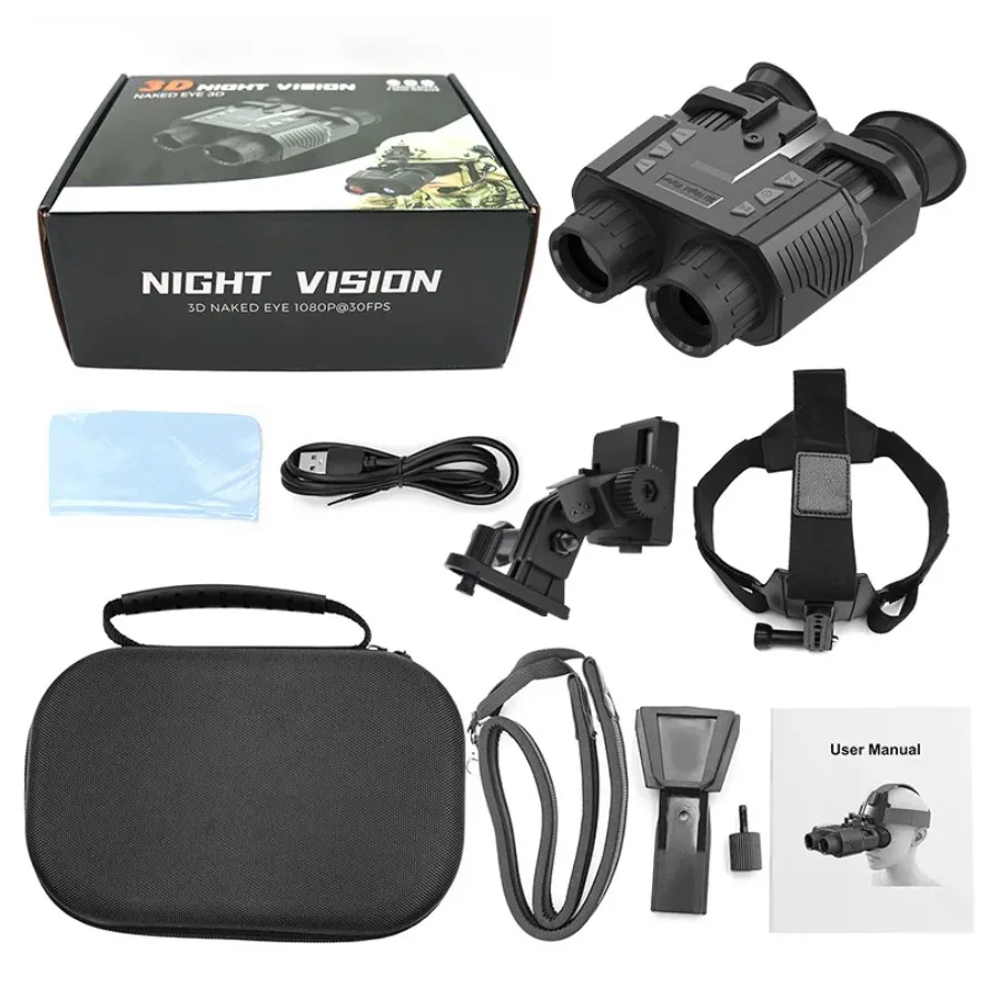 

NV8000 3D Infrared Night Vision Binoculars Telescope HD 1080P Head Mount Darkness Camera for Hunting Tactics Goggle